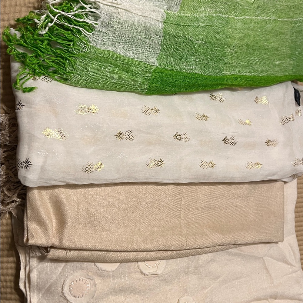 4 long scarves